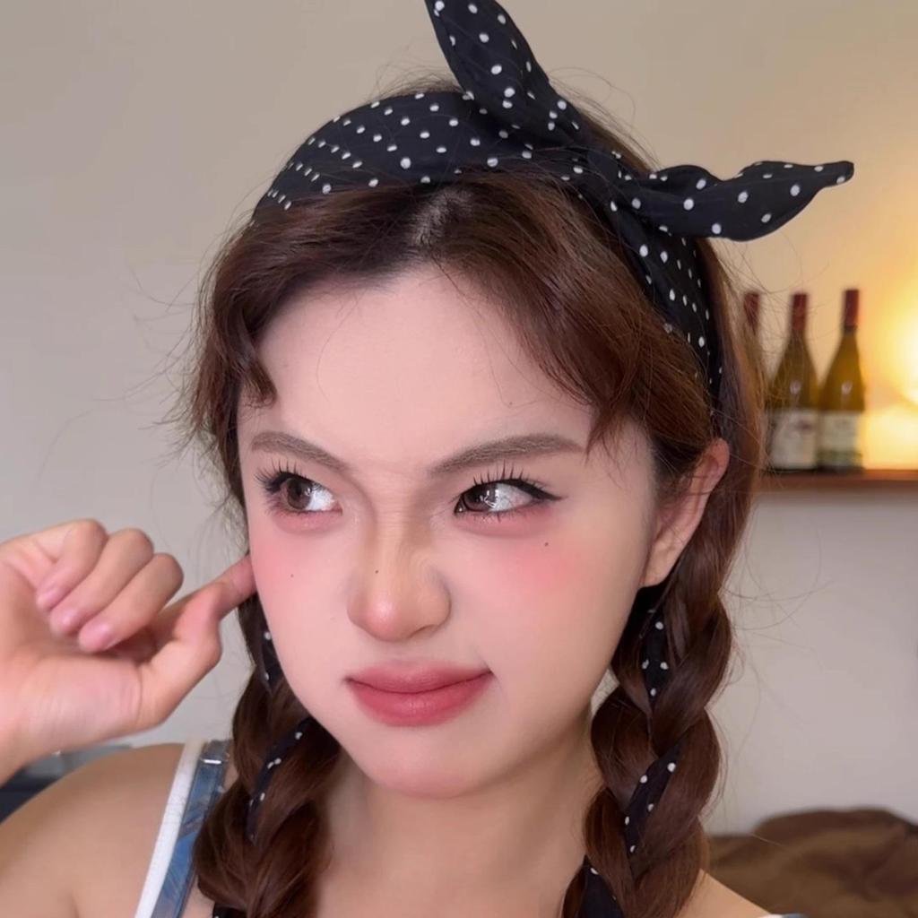 2025 Retro Polka Dot Rabbit Ear Bow Headband: Luxurious Wide Band Ribbon Hairpin for Women