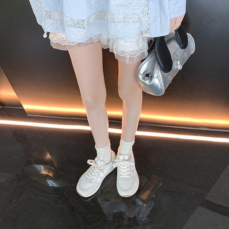 Hot Forrest Gump Shoes Women's 2025 Summer Thin Thick-soled Versatile Lightweight Casual Sports Shoes Breathable Mesh Dad Shoes