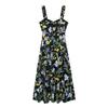 European American Women Fashion Summer Floral Print Spaghetti Straps Midi Dress