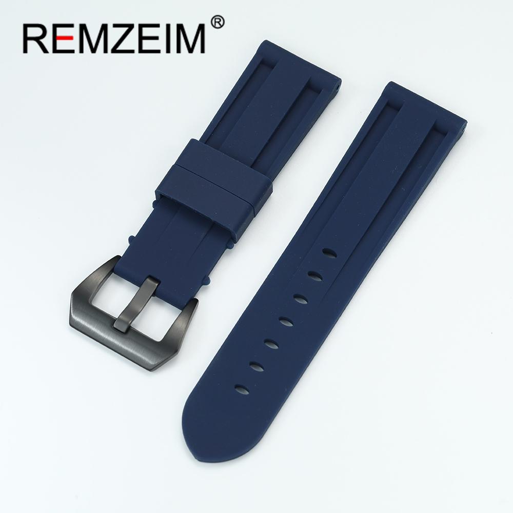 Soft Silicone Strap 22mm 24mm 26mm Fashion Replacement Sport Men Watchband Black Blue Red Green Grey Wrist Band