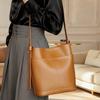 Casual Commuter Bucket Bag Genuine Leather Women's Bag 2025 New Large Capacity Shoulder Bag Versatile Crossbody Bag High-Quality Texture