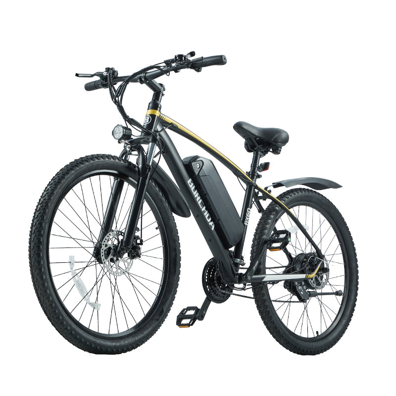 Burchda RX60 Upgrade Electric Mountain Bike 500W, 27.5"x2.8" Tires, 48V 15Ah, Shimano 21-Speed, 40KM/H, Dual Disc Brakes, LCD Display