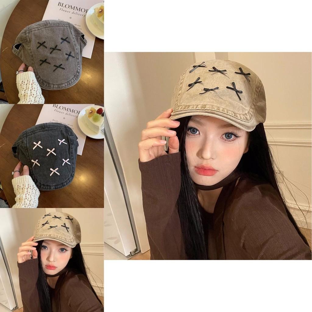Sweet Rustic Bow Beret For Women Comfortable Fit And Fashionable Year All