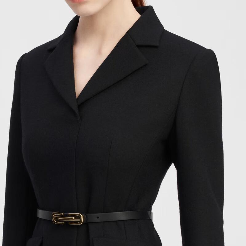 ELLASSAY Wool Blend Retro Pleated Blazer Dress