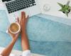 Non-slip Protective Desk Mat with Pastel Waves Print 120x60 cm