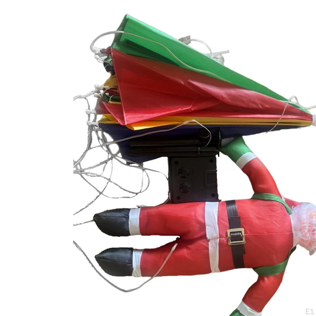 Dekoracje Świąteczne Święty Mikołaj Spadochron Światło Zasilane Solarnie Wiszące na Drzewo