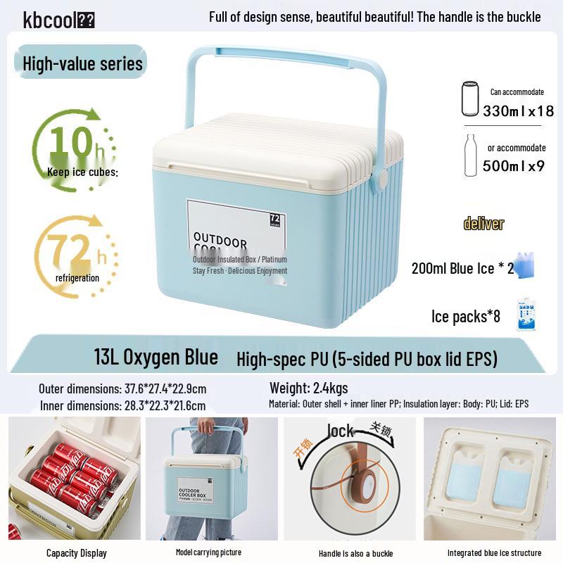 Kebao KBCool Insulated Ice Box Cooler for Camping, Ice Cream, Breast Milk & Fishing