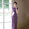 Purple sleeveless national style new Chinese daily Suzhou long cheongsam improved young 1011 new women's high sense
