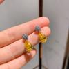Jewelry Popular Imitation Yellow Diamond Drop Pendant Earrings Jewelry Set 8 * 12