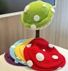 Korean Sweet And Cute Mushroom Beret Women Hand-Crocheted Polka Dot Lace Crochet Wool Hat Autumn Winter Warm Knitted Painter Hat