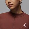 Jordan FW24 Comfortable Soft Slim Fit Long Sleeve Knit Top Women Tops Brown White HF9469231
