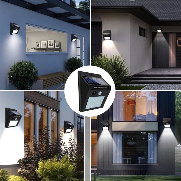 Lampe solaire - 4 pièces 30 LED - Détecteur de Mouvement - IP65 étanche