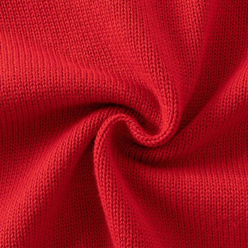 Girls' Winter Fleece-Lined Knitted Sweater