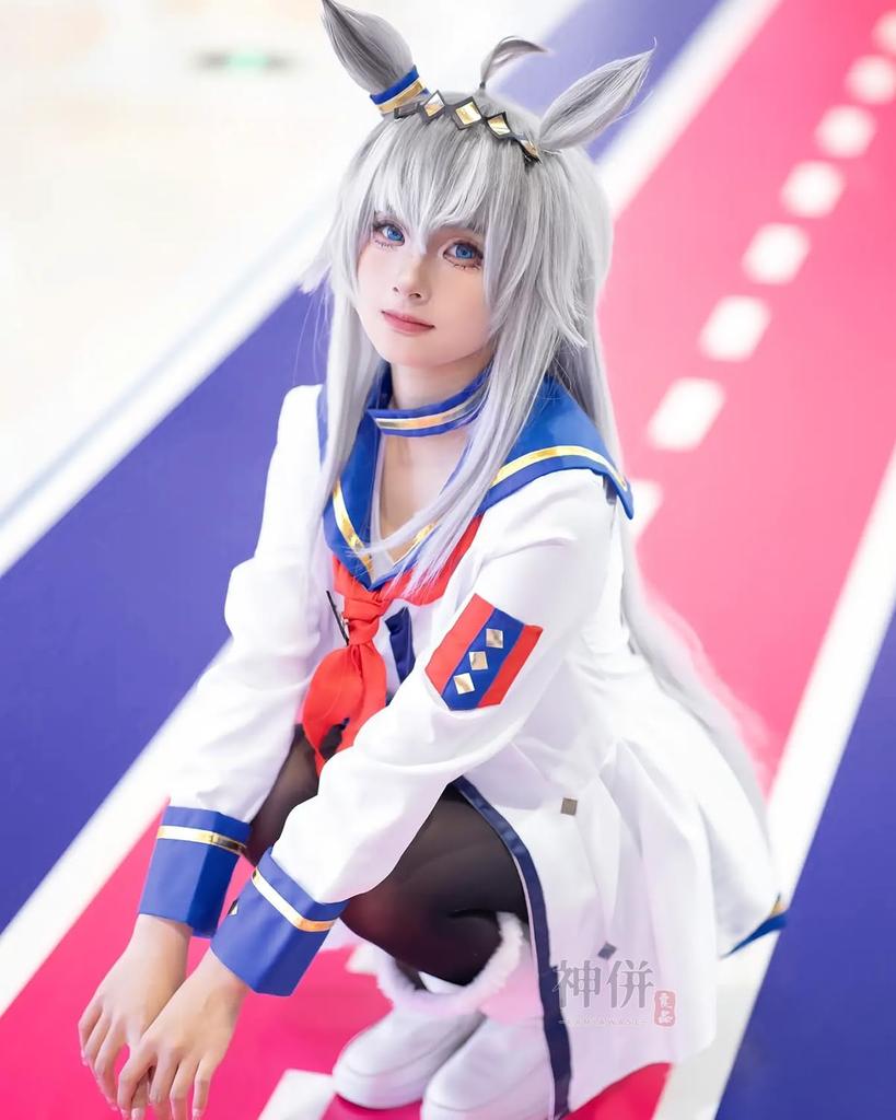 Costum Cosplay Oguri Cap cu Coadă și Costum Cosplay Competiție Uma Musume pentru Costum pentru Uz Cultural și de Scenă Cap cu Coadă și