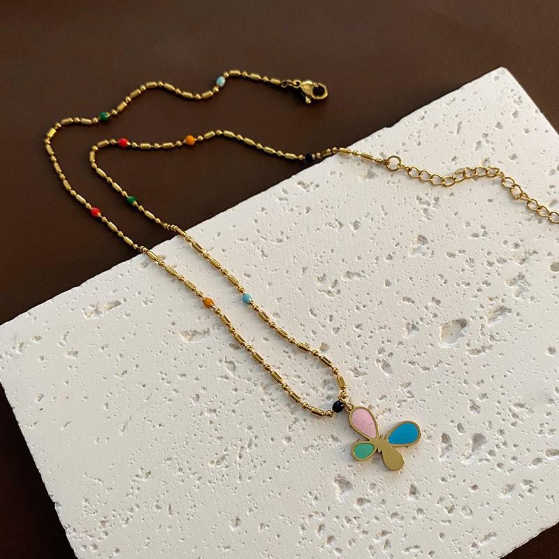 Korean Style Balloon Dog Pendant Choker Necklace - Cute Three-Dimensional Enamel Design in Titanium Steel