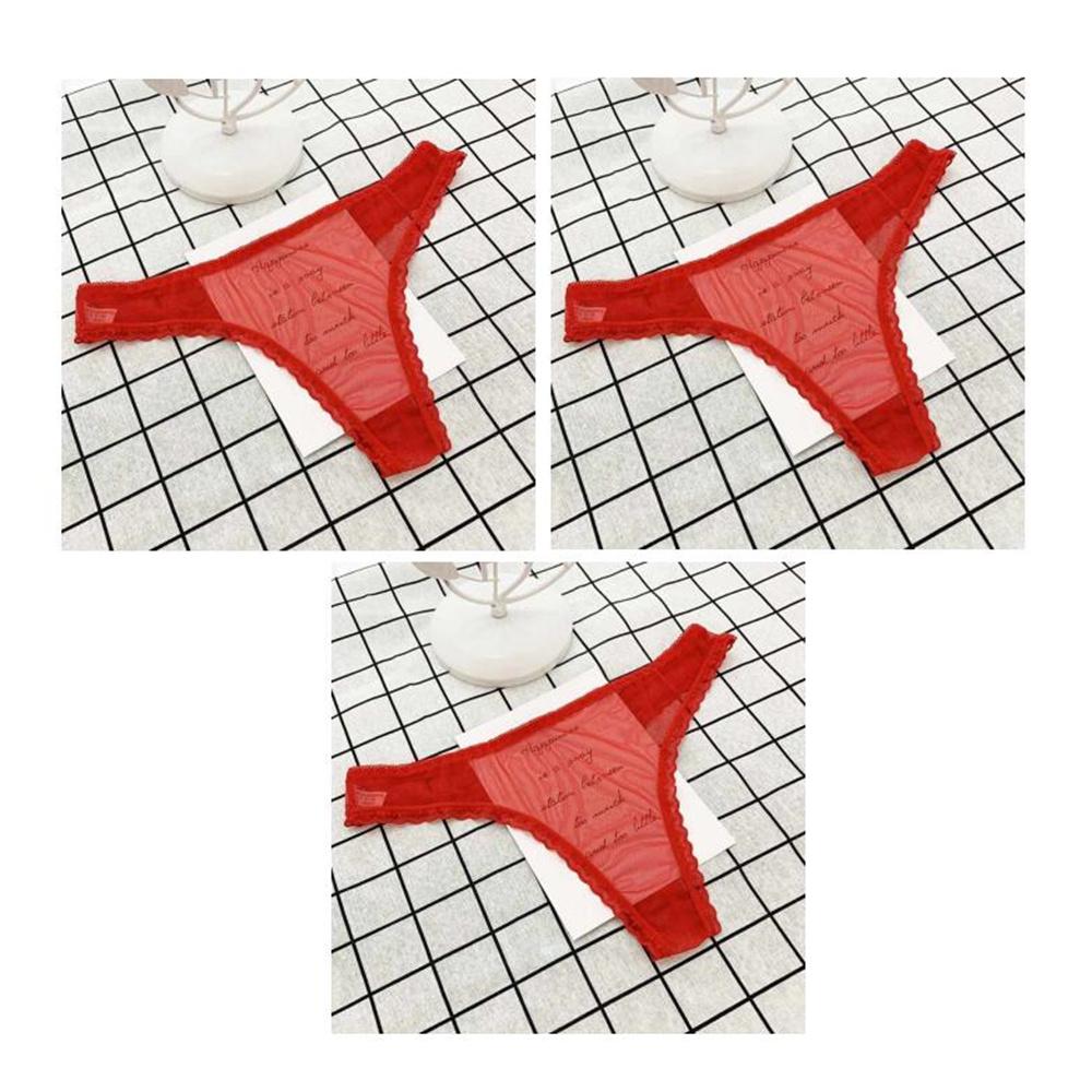 1PCS Transparent Ultra Thin Sexy Thong Women Lace G String Panty Low Waist Ruffles Underwear