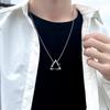 Geometric Necklace for Men Women Titanium Steel Triangle Square Interlocking Chain Choker Male Jewelry Accessories Gifts