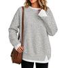 Women's Leopard Print Two Piece Long Sleeve Round Neck Casual Pullover Top