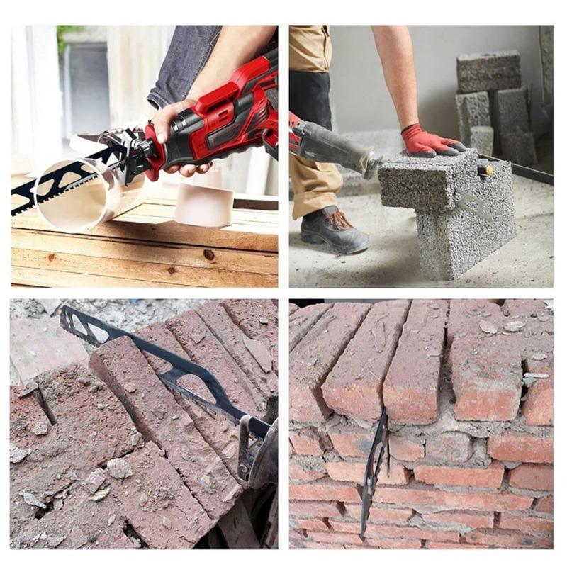 1pc 12in Demolition Masonry Reciprocating Saw Blade - Hard Alloy Blade for Cutting Brick, Wood, Metal, PVC Tube, Porous Concrete