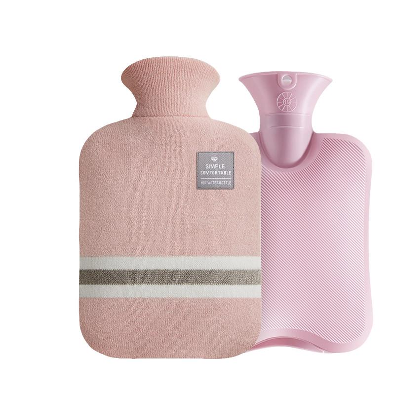 

Hot Water Bottle 2l With Cover Rubber Heat Pad Pvc Water Filling Type Bags Warm Style A