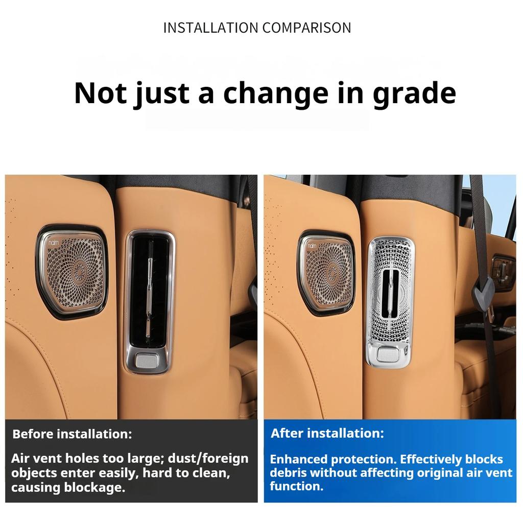 For ZEEKR 9X Car Second Row B-pillar Conditioning Outlet Cover Rear Row Air Outlet Dust Protection Cover Decorative Accessories