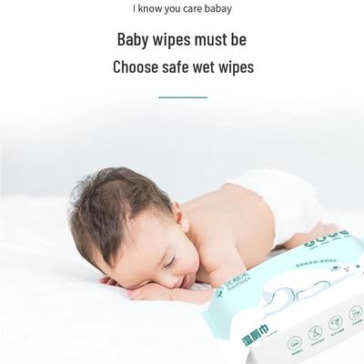 Cute Infant & Toddler Hand & Mouth Wet Wipes, Soft & Portable, 50 Count, Lidless Whole Box.