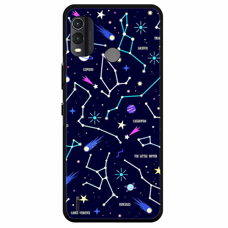 Soft Silicone Cover For Nokia C22 Case 2023 TPU Wolf Lion Painted Black Phone Coque for Nokia C22 C 22 4G Black For NokiaC22