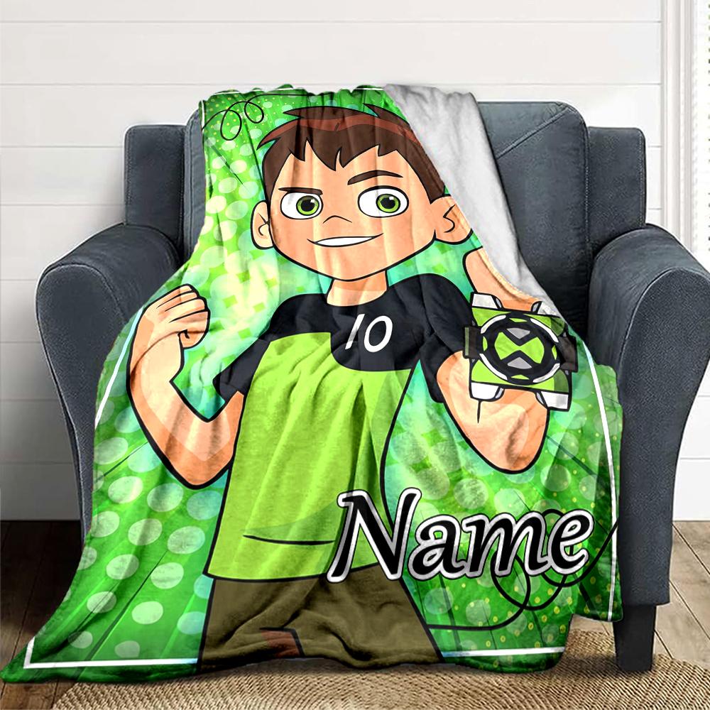 Custom Name Ben Alien Force Adventure Party Blanket For Couch Bed Plush Cozy Fuzzy Blanket Super Soft Warm Blankets For Fall And Winter 09165