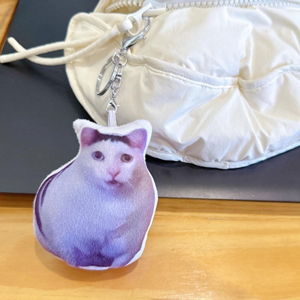 Fashion Vocal Cat Meme Keychain Plush Huh Cat Keyring Cute Oiiai Cat Pendant  Bag Hanging