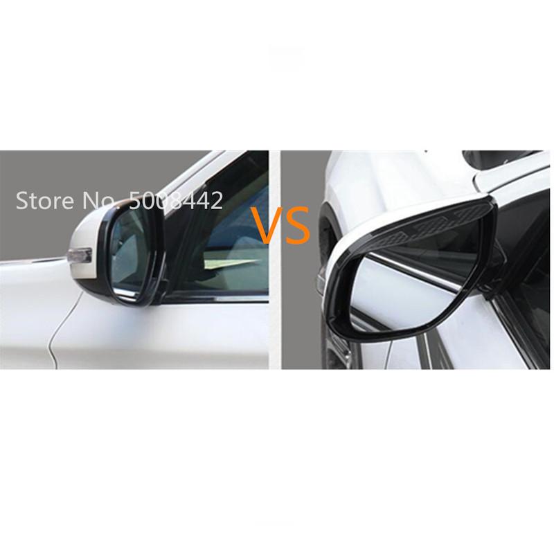 For Mitsubishi Outlander 2016 2017 2018    Car Rear View Glass Mirror Rain Eyebrow Shield Sun Visor Shade Frame 2PCs