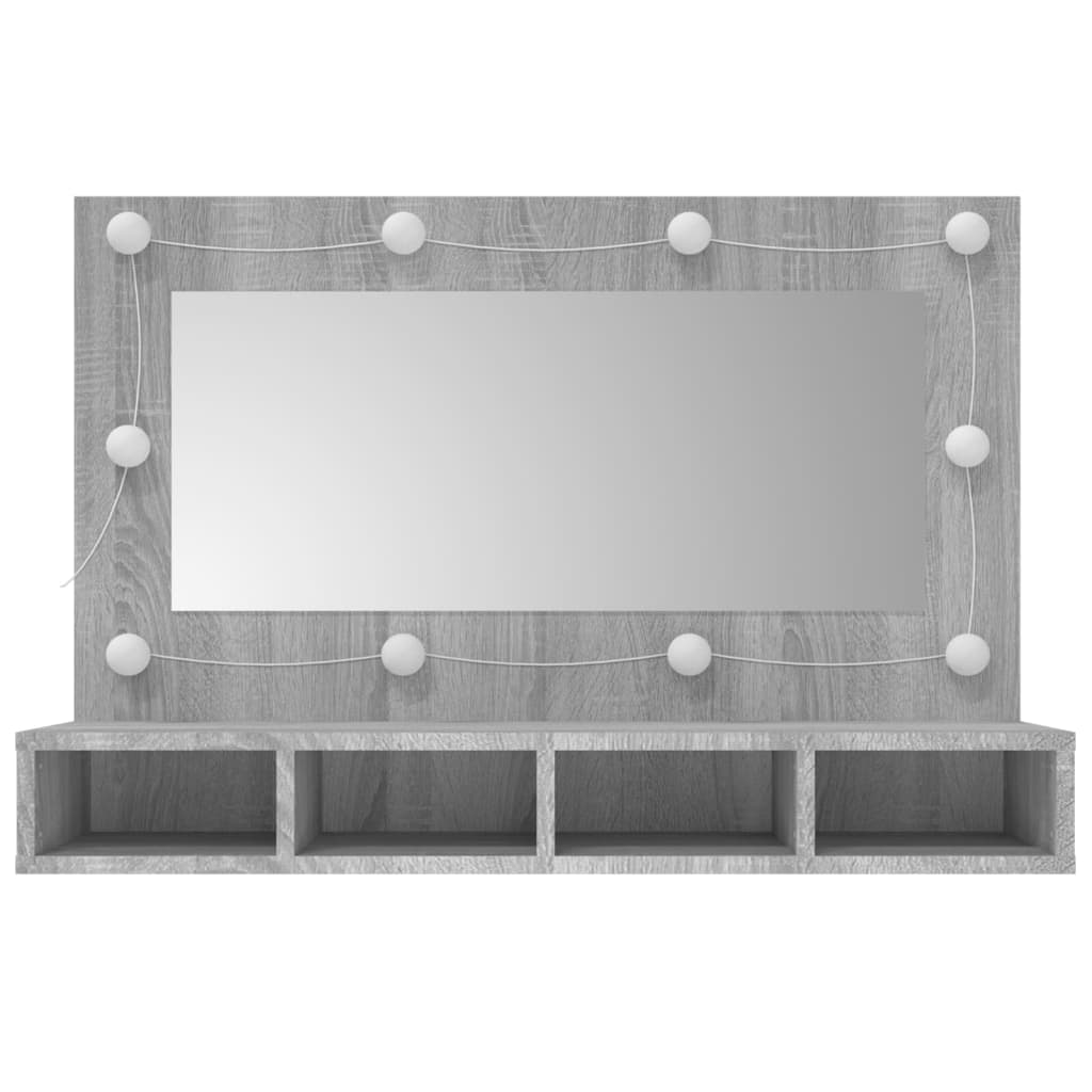 Spiegelschrank mit LED, wandhängender Make-up-Spiegel, 90x31,5x62 cm