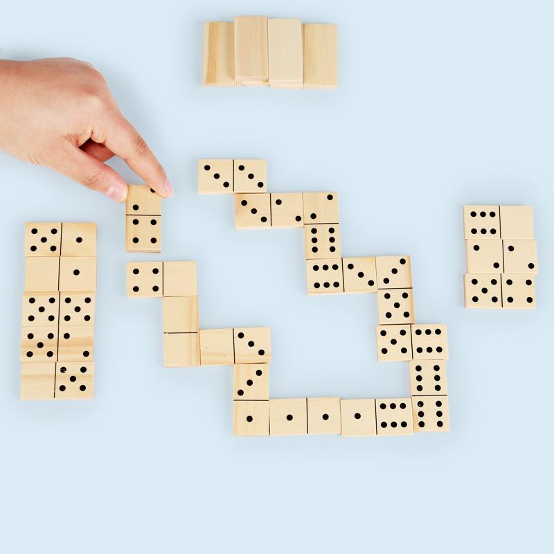 Classic Double Six Dominoes Game Set for Adults Kids Dominos with Wooden Case 28 Tiles Fun for 2-4 Players Family Board Game