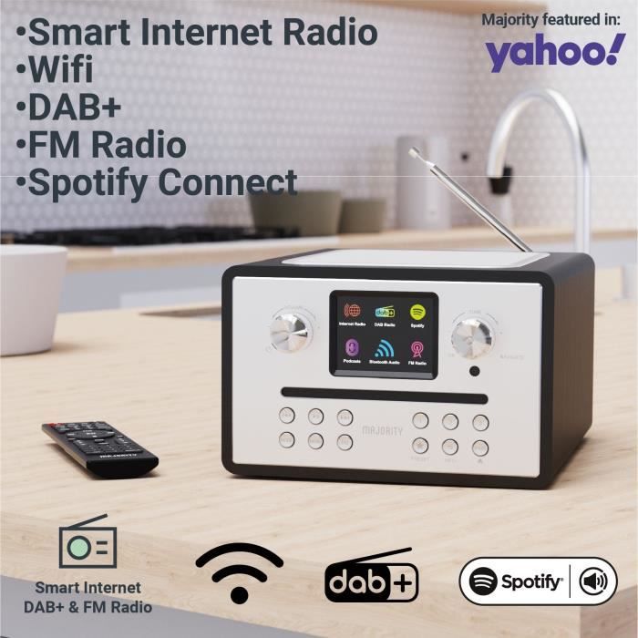 Système Musical - MAJORITY - Homerton II - Noir - Bluetooth - Radio DAB+ - Lecteur CD