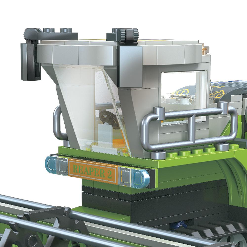 Non-Toxic Wheat Harvester Building Block Set 542 Pcs Farm Truck Construction Vehicles Set Similar Lego Tractor Toy Kit For Kids Gifts