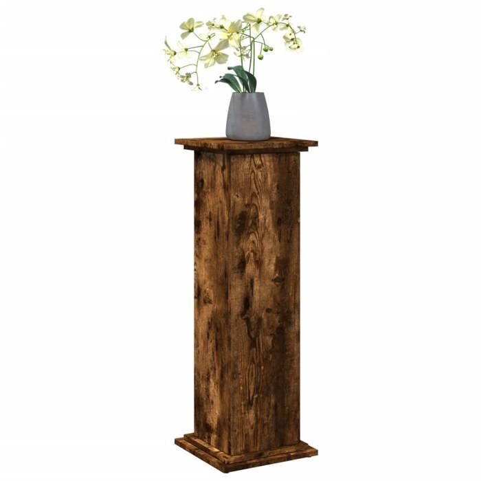 VidaXL Pedestal with Storage Smoked Oak 31x30x90 Cm Engineered Wood, Display Case, Display Stand, Presentation Shelf, Stand 854611