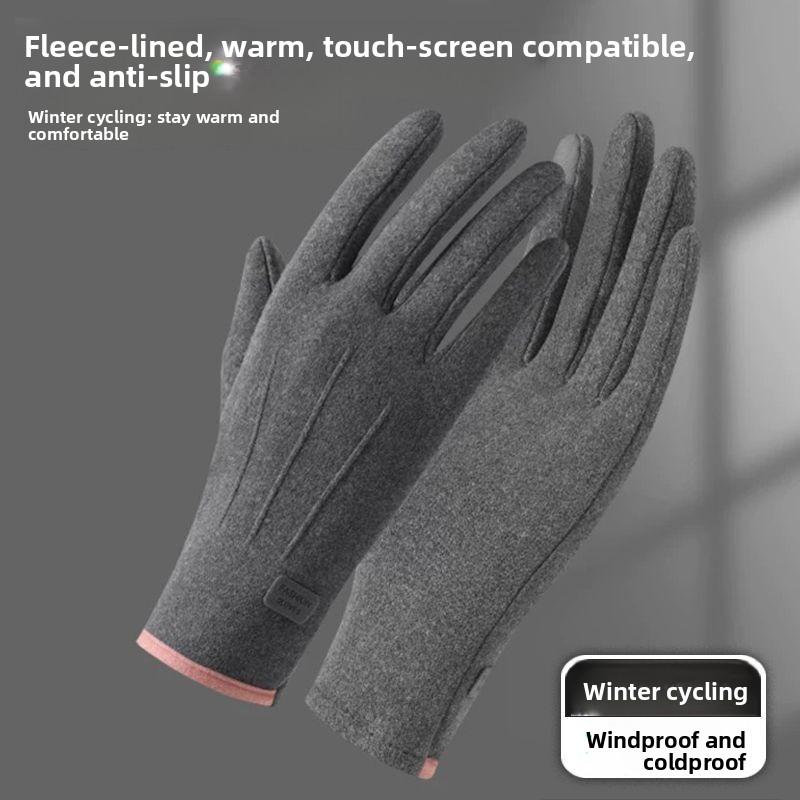 

Men s and Women s Autumn/Winter Touchscreen-Compatible Thickened Outdoor Windproof Sports Gloves for Cold Protection one size 1pair