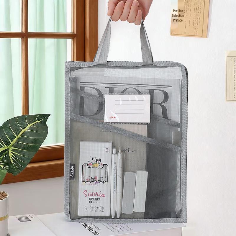 Popular L-Shaped Zippered File Bag - Student Organizer for Books and Papers