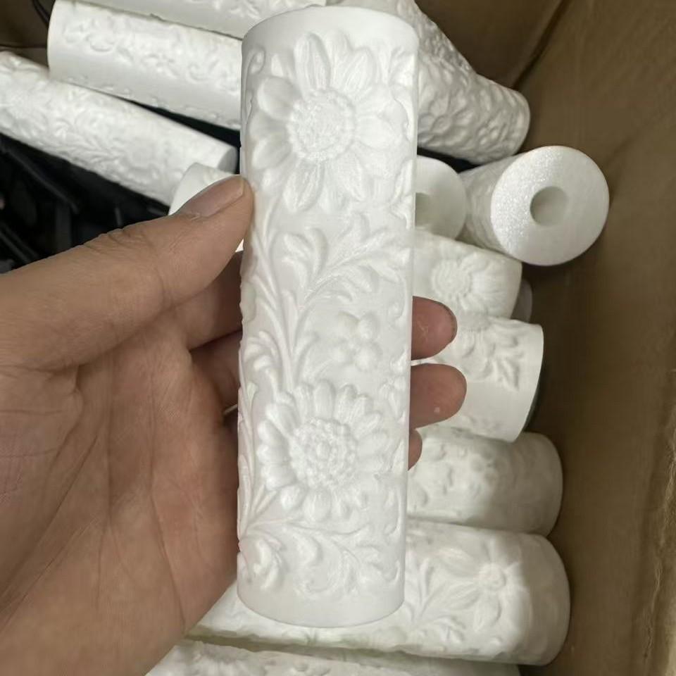 

Floral Texture Embossing Roller Daisy Vine Patterned Polymer Ceramic Clay Tool for Making DIY Crafts Pottery Plates Decoration белый