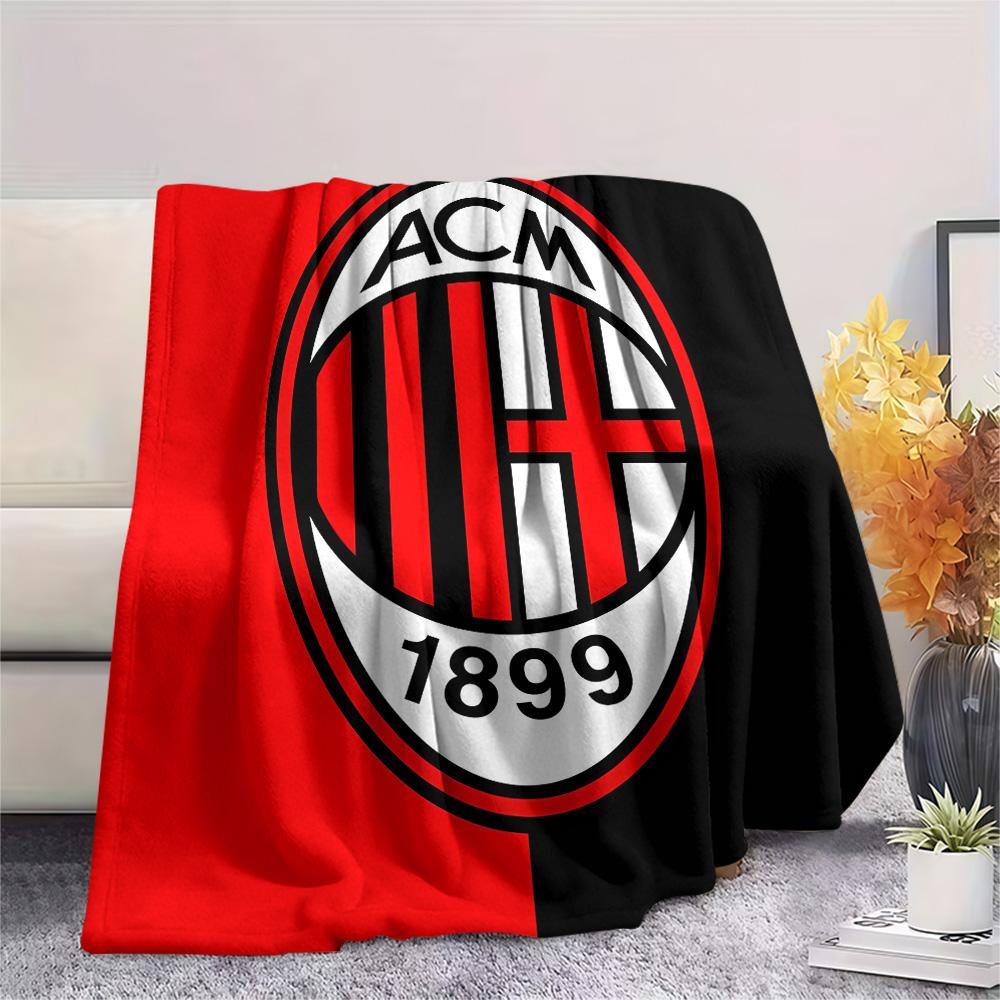 AC Milan Print Flannel Blanket, High Quality Comfortable for All Seasons, Home Decor, Warmth and Comfort, Perfect for Christmas Gifts