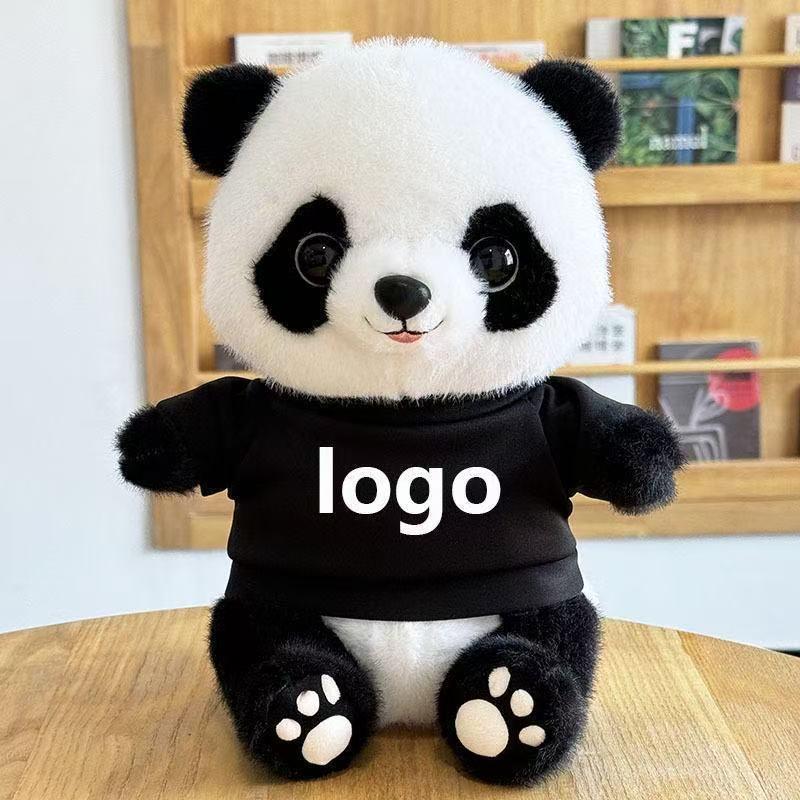 Adorable Panda Plush Toy with Outfit - Chengdu Souvenir and Festival Gift, Customizable with Logo.