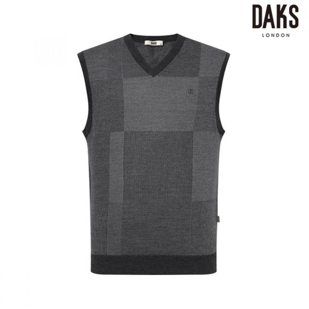 DakS Men S 100 Wool Jacquard V Neck Regular Fit VeSt dma1SwVe101g1