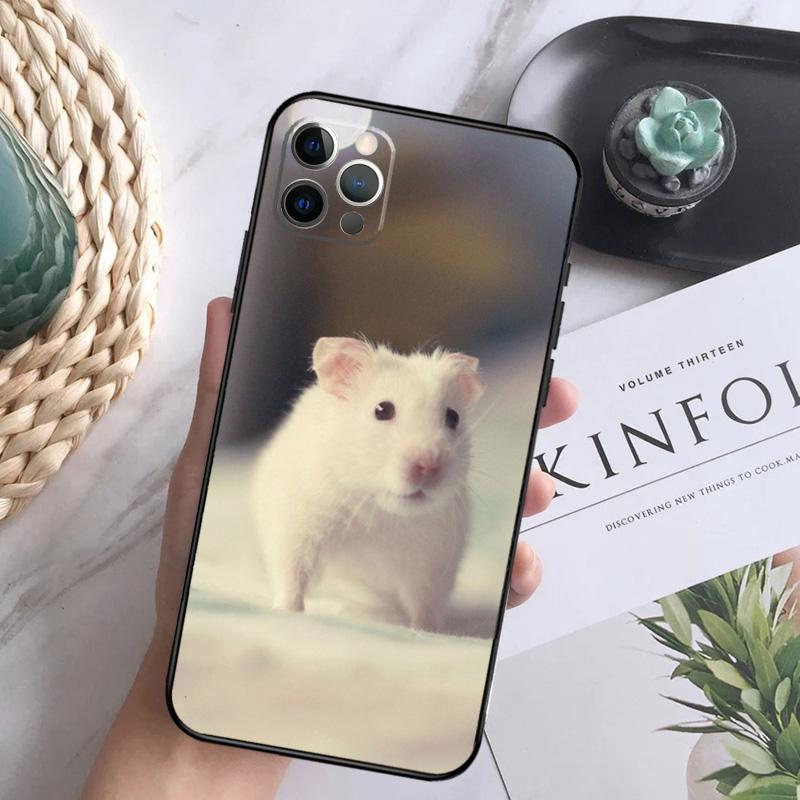 Cute Adorable Hamster Soft Case For iPhone 16 Pro Max 13 12 Mini XS Max X XR 11 15 Pro Max 14 Plus Back Cover