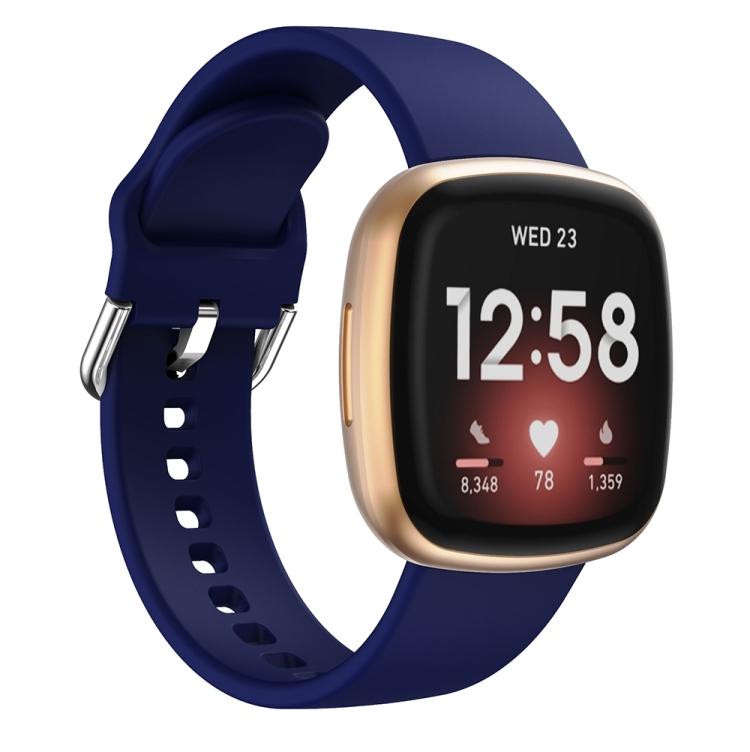 For Fitbit Versa 3 Silicone Watch Band(Black)