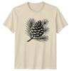 Pine Cone Botanical Art Tee; Black and White Nature Illustration Unisex T-Shirt