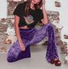 2026 Spring/Autumn Women's High-waisted Micro-flare Velvet Trousers - European & American Fashion