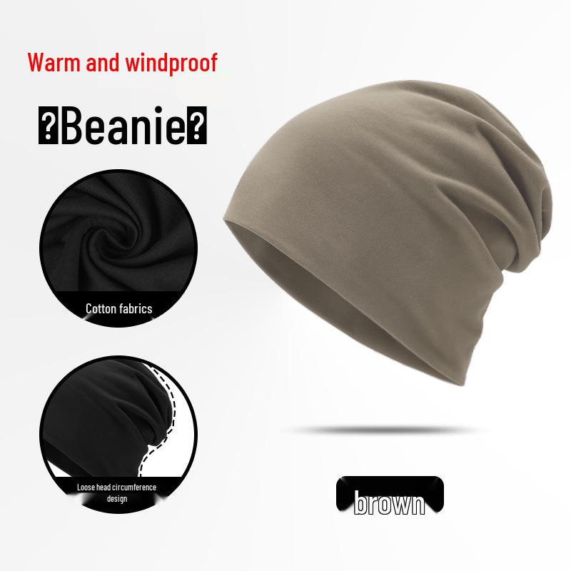 Pure Cotton Windproof Postpartum Hat - Breathable, Solid Color, Warm, for Outdoor Cycling and Sports