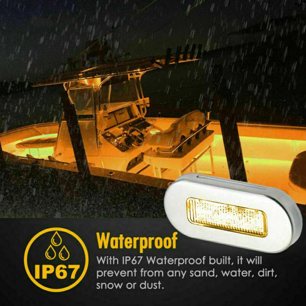 Marker Light Yacht Marine Boat 12V DC 3 LED 4PCS 4x