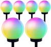 Solar Stake Lamp Strong Garden Lamps Balls LED Lamp RGB 6 Pcs