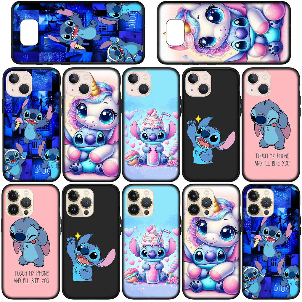 Phone Case for Samsung Galaxy S25 S23 S22 S21 S24 Ultra FE A05 A06 A15 A16 A36 A37 A35 A54 A55 A56 A57 A25 A26 A53 A17 Blue Lilo Stitch Lovely Cover