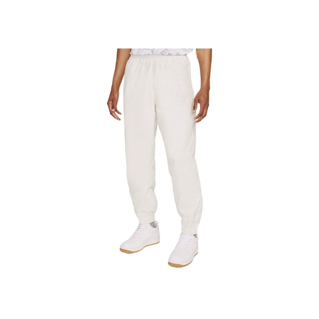 Nike Solid Color Logo Print Elastic Waist Joggers Men Bottoms White DQ6572-030